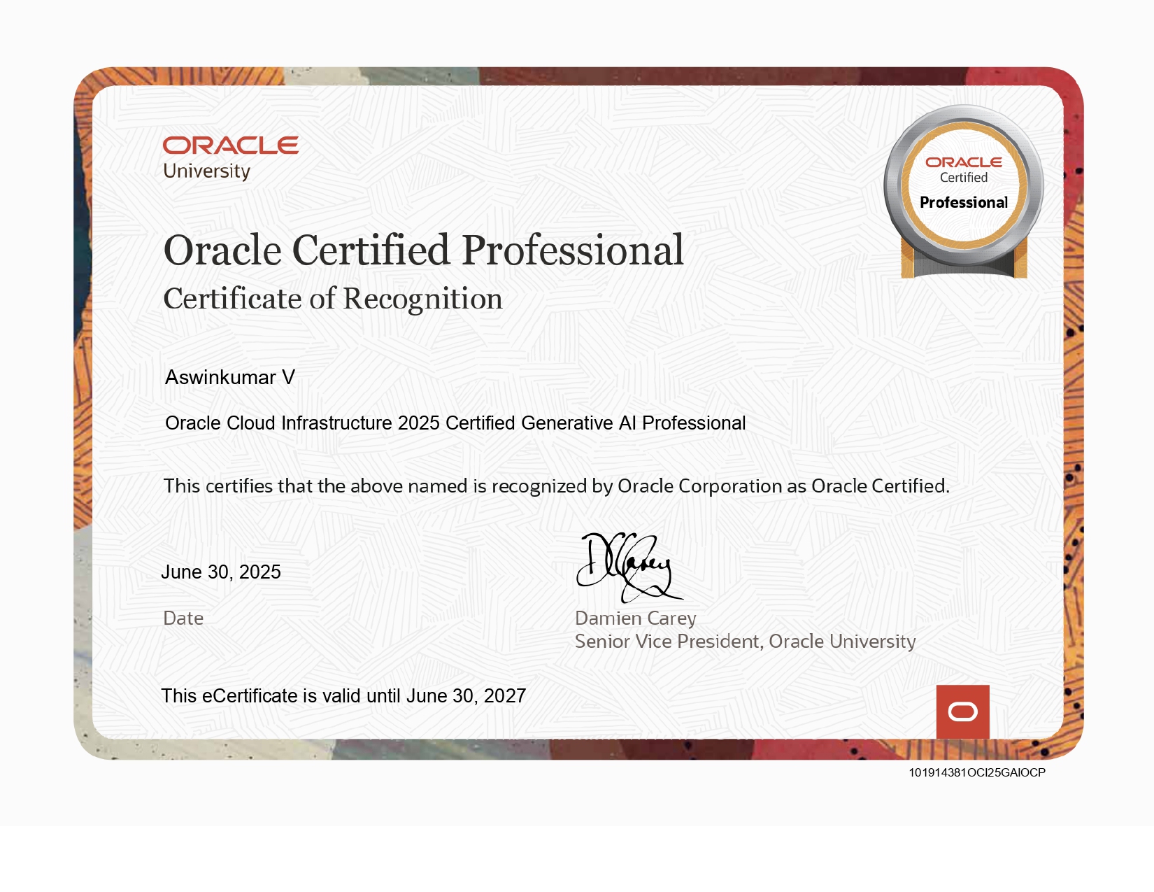 OCI Generative AI Professional Certificate